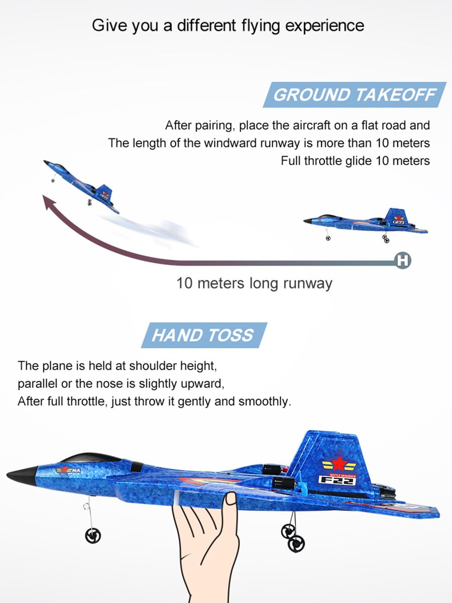 ANTSIR F-22 Raptor blue fuselage detail highlights durable EPP foam.