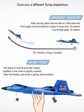 ANTSIR F-22 Raptor blue fuselage detail highlights durable EPP foam.