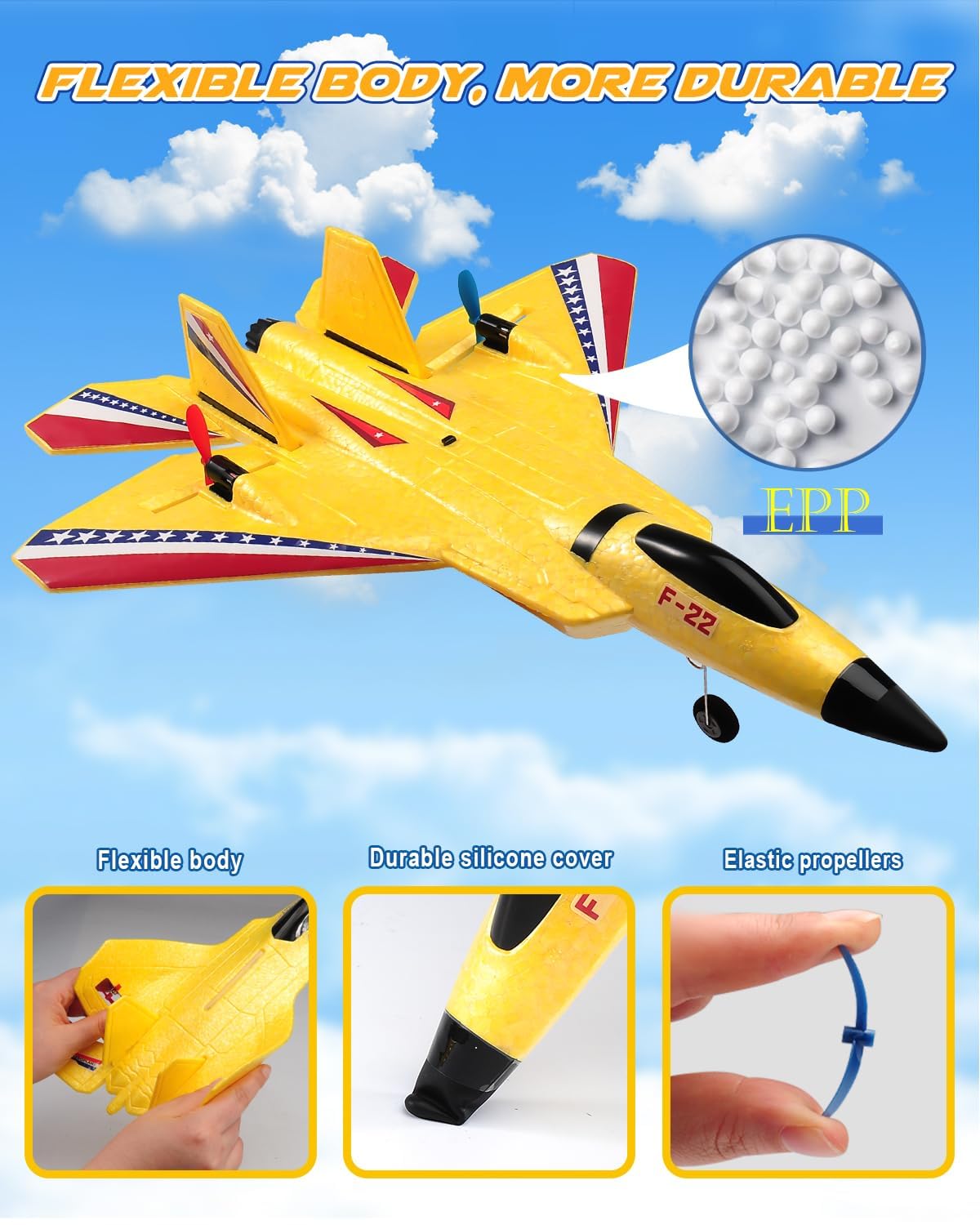 ANTSIR F22 Raptor gyro controls for precise 2.4GHz handling.