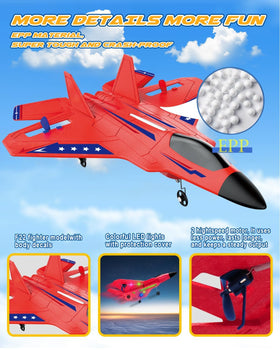 ANTSIR F22 RC plane ships with a compact, user-friendly controller for simple one-handed control.
