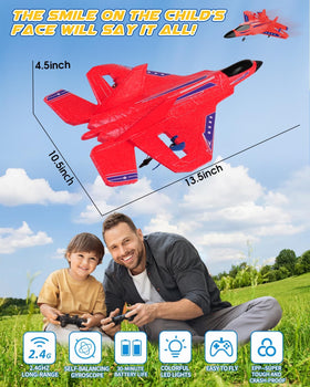 ANTSIR F22 RC airplane is easy to fly thanks to gyro stabilization, great for kids and beginners.