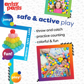 Antsy Pants Ball Pit Balls with mesh bag ensure simple cleanup and storage.