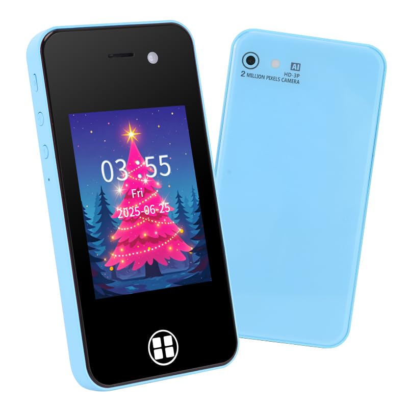ANTUMKDS Kids Phone blue front view safe touchscreen for learning and play