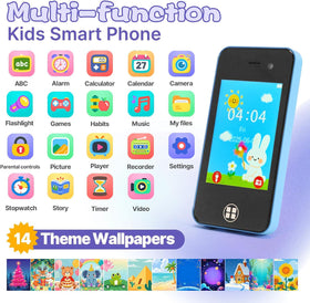 ANTUMKDS Kids Phone blue side view with easy controls and durable shell