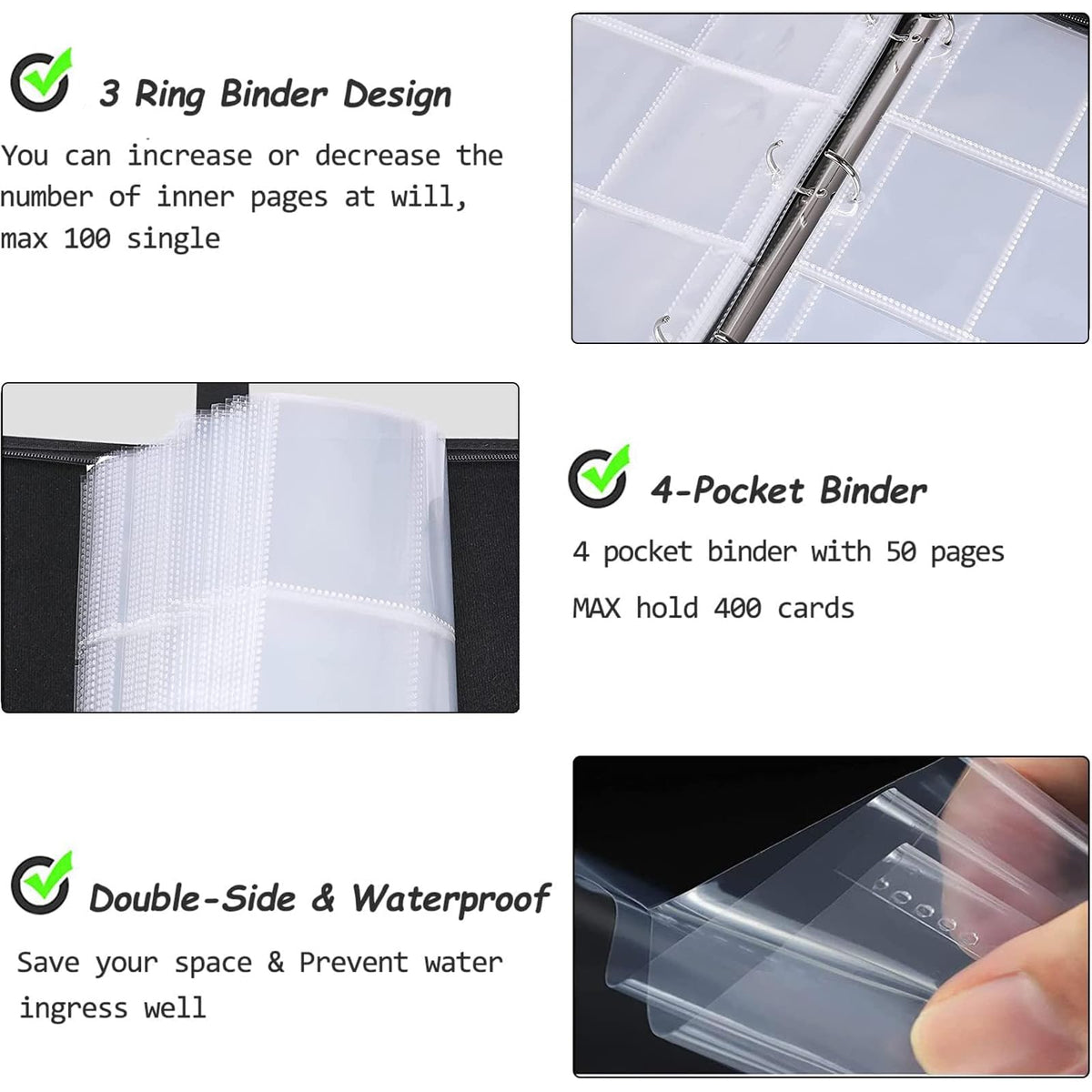 Anvoago card binder compatible with football, MTG, Yu-Gi-Oh and more