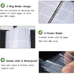 Anvoago card binder compatible with football, MTG, Yu-Gi-Oh and more