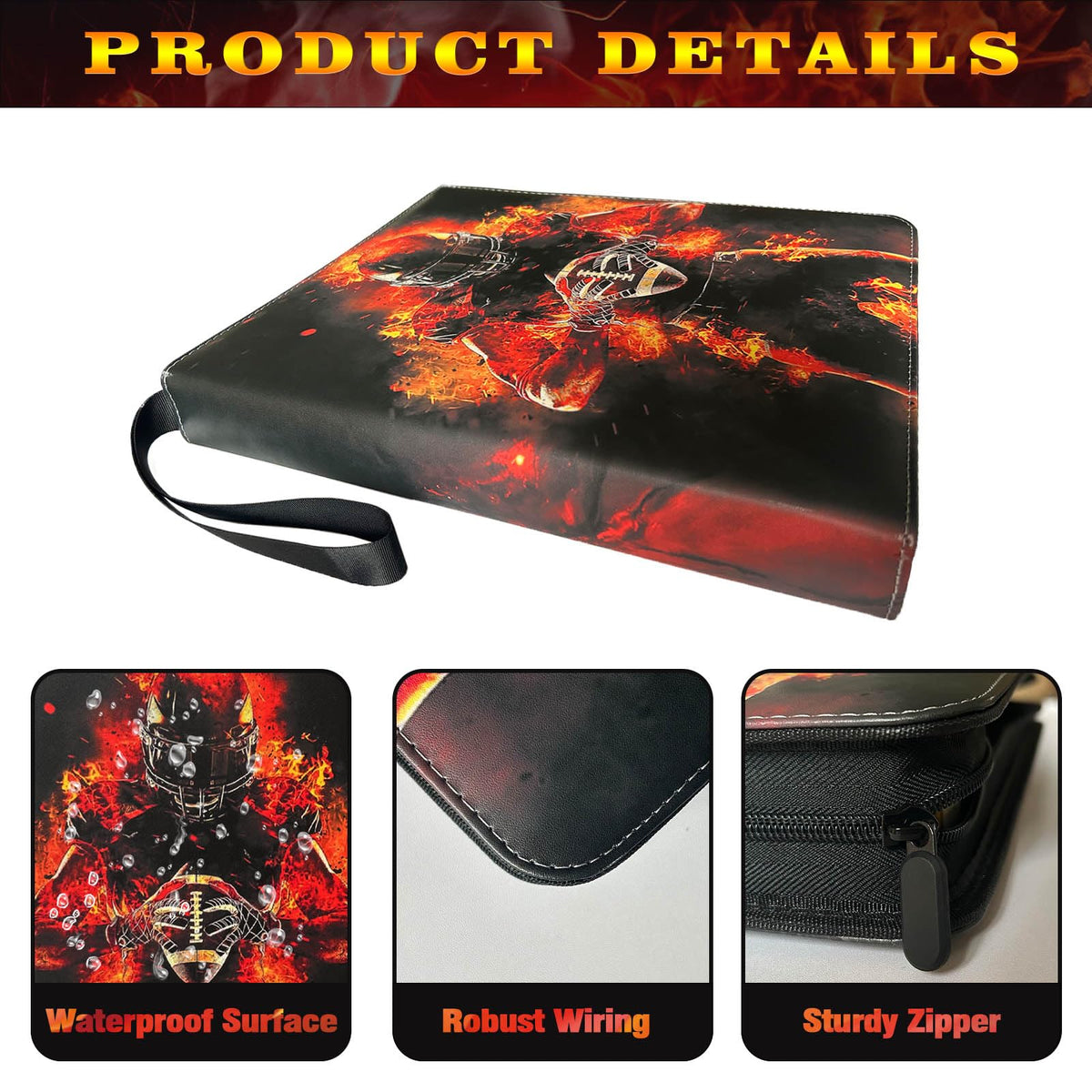Anvoago binder with 900-pocket capacity for football and baseball cards.