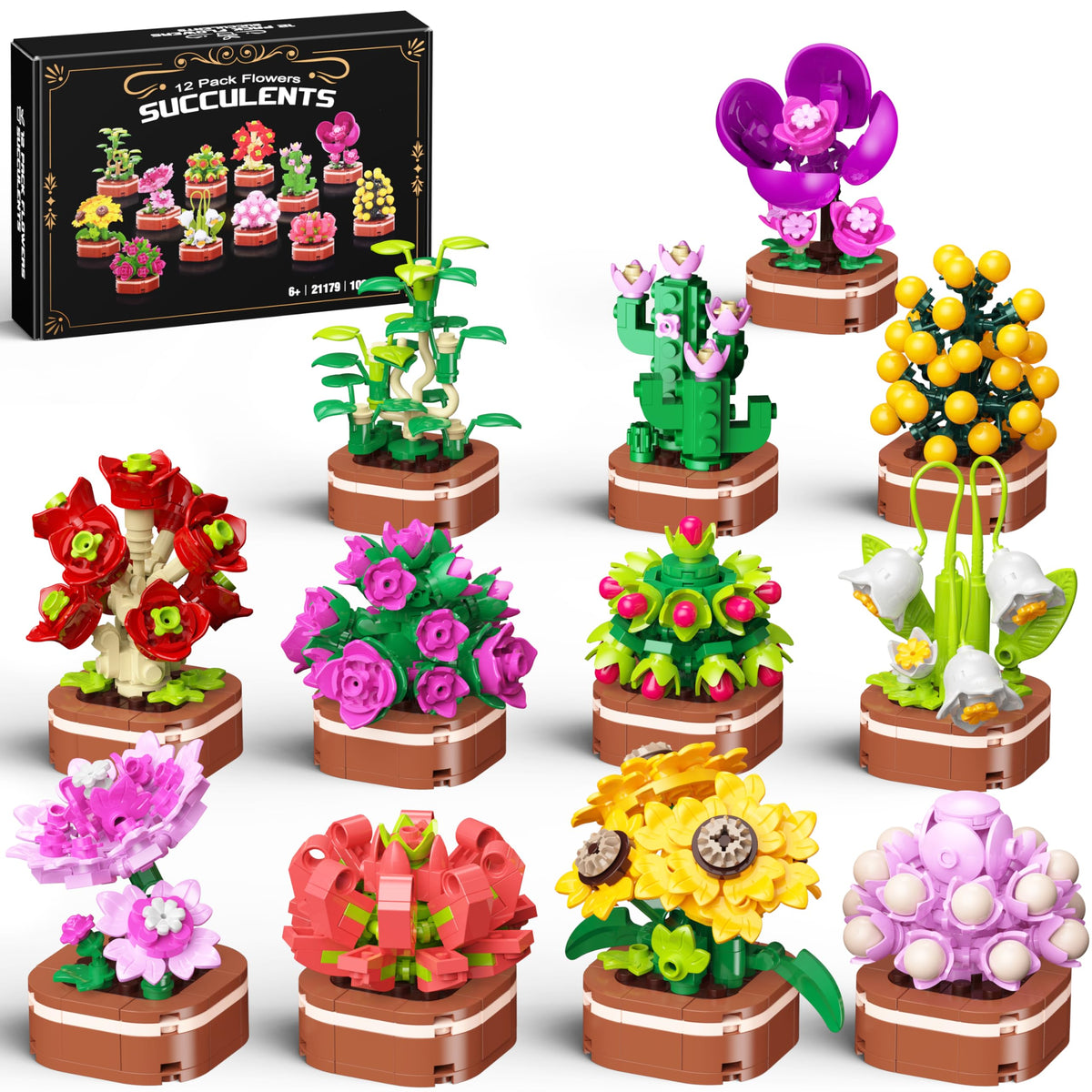 Anvure Flowers Bouquet Building Set box front for creative desk display