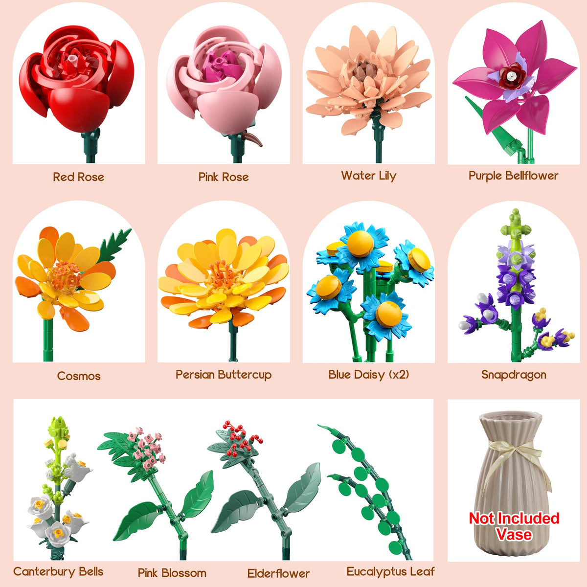 Anvure Flowers BPA-free ABS materials emphasize safe, durable blocks for kids