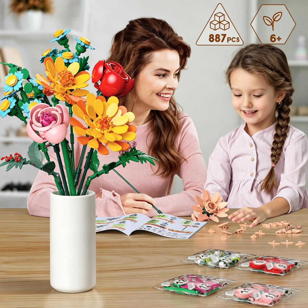 Anvure Flowers Purple Lantern detail adds color variety for educational play