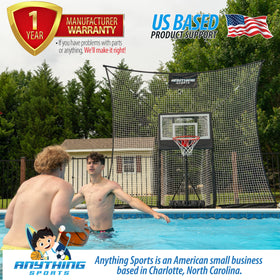 ANYTHING SPORTS easy assembly pool hoop for fast setup and take-down.