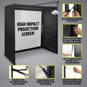 Anything Sports side shank nets protecting walls while you practice.