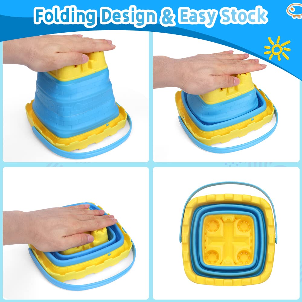 Anzmtosn foldable beach bucket set ready for sand and water games