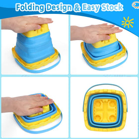 Anzmtosn foldable beach bucket set ready for sand and water games