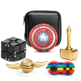 Anzmtosn hammer fidget spinner with gold chain for focused, portable stress relief.