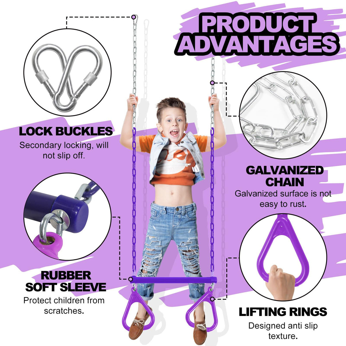 AOBOTE coated chain minimizes snagging and skin irritation