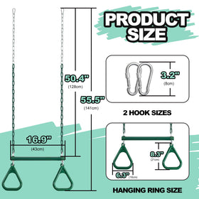 AOBOTE trapeze bar side view highlights sturdy frame for active play sessions