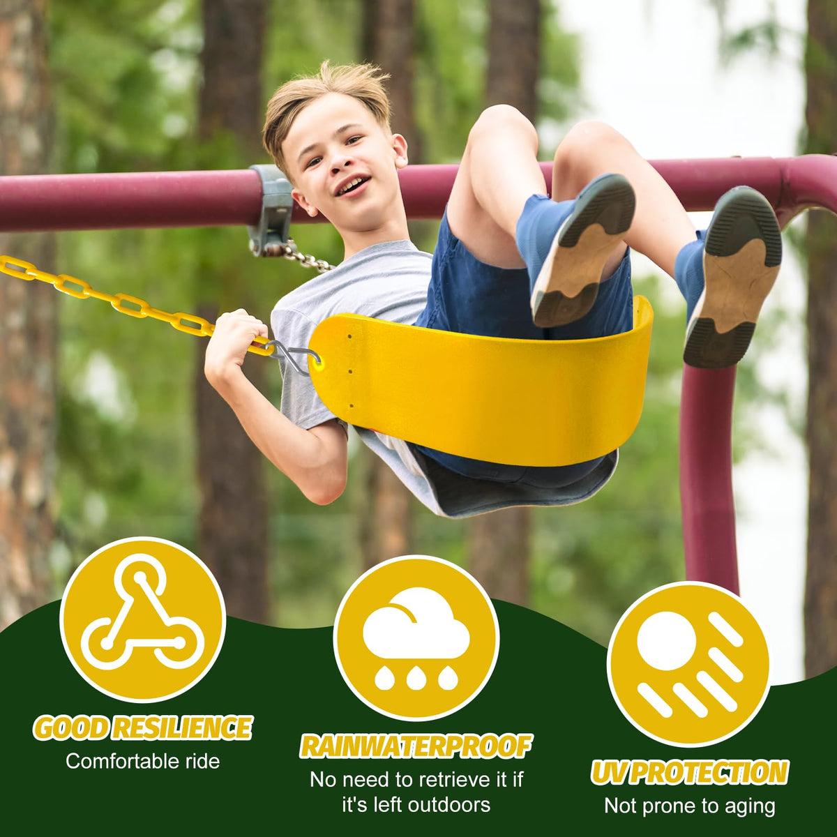 AOBOTE swing supports up to 440 pounds for mixed-age use.