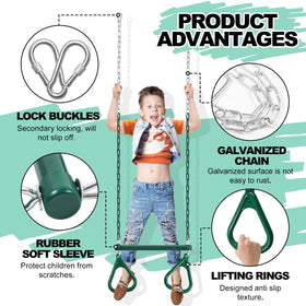 AOBOTE two-snap-hook setup simplifies attachment to your swing frame