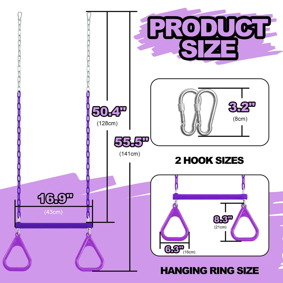 AOBOTE 16.5 inch trapeze bar ready for versatile swings