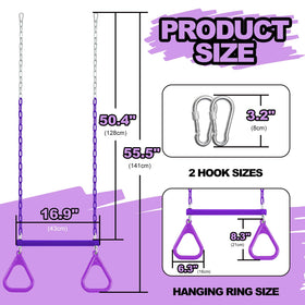 AOBOTE 16.5 inch trapeze bar ready for versatile swings
