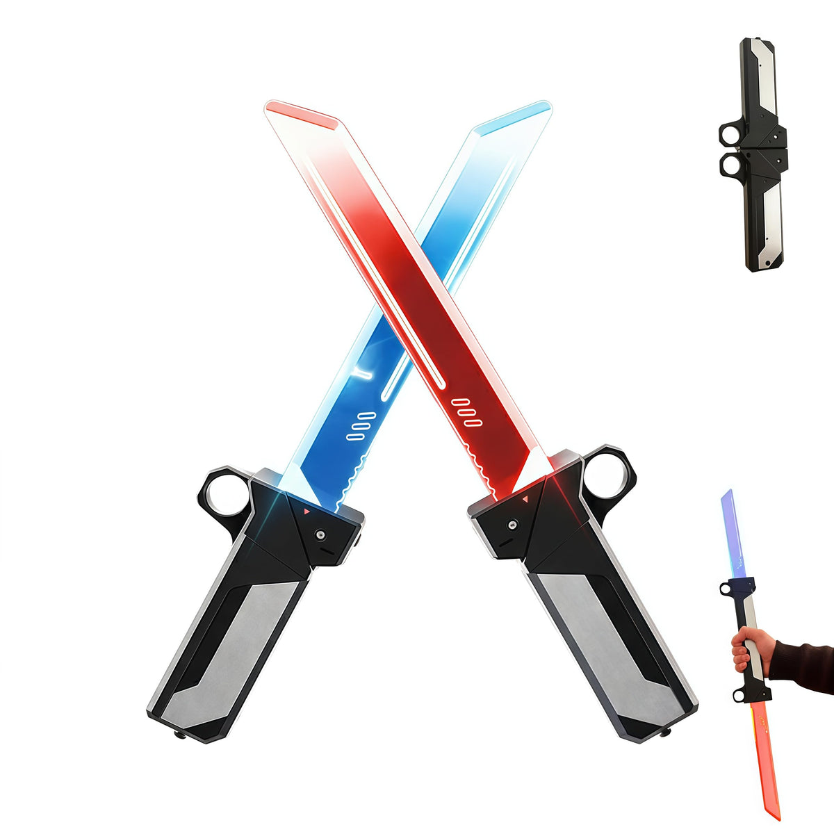 AOCQM Weapons dual-blade sword with reversible hilt, perfect for cosplay and photo content.