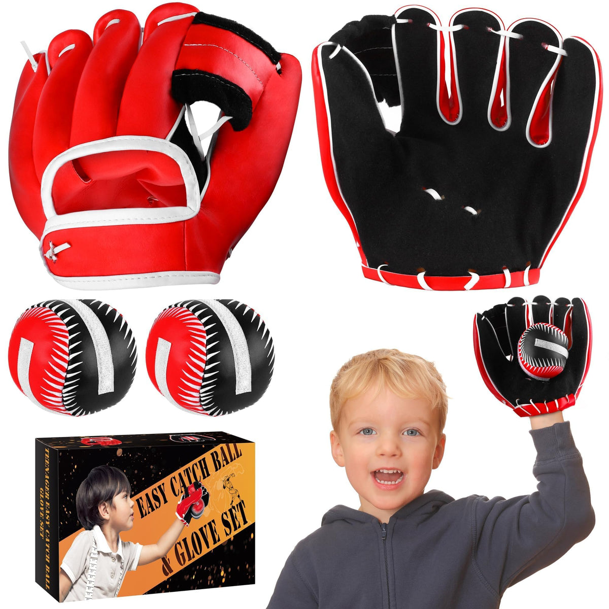 Aodaer 2-pack T-Ball glove left-hand for easy practice and safe catching.