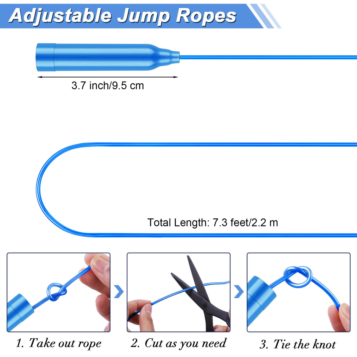 Aodaer 7.3-feet skipping rope, durable PVC for outdoor fun.