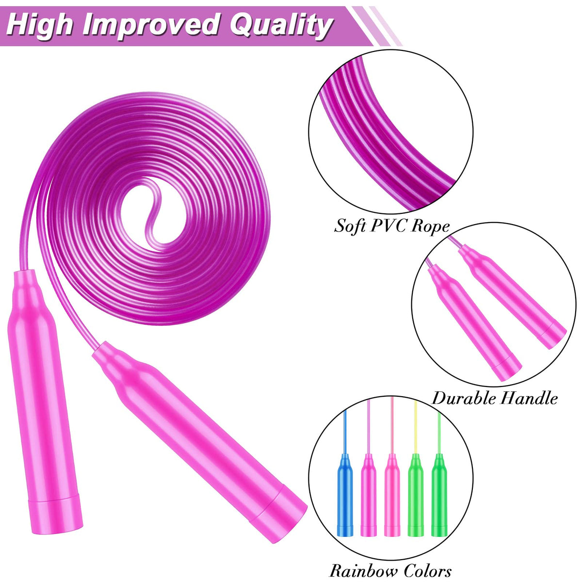 Aodaer adjustable-length jump rope with knot system to fit different heights.