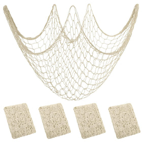 Aodaer fish net decor wall-hanging adds coastal charm to any room.