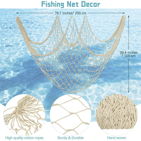 Aodaer natural cotton fish net for party decor enhances seaside vibes.