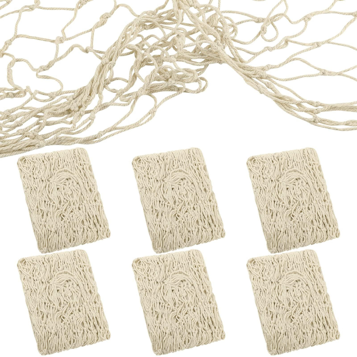 Aodaer natural fishnet decor hung on wall creating coastal mermaid backdrop