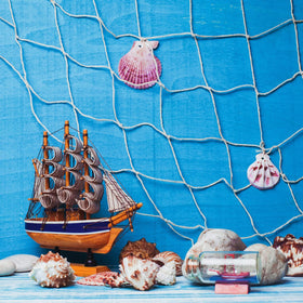 Aodaer fishnet nets hanging from ceiling for nautical ambiance