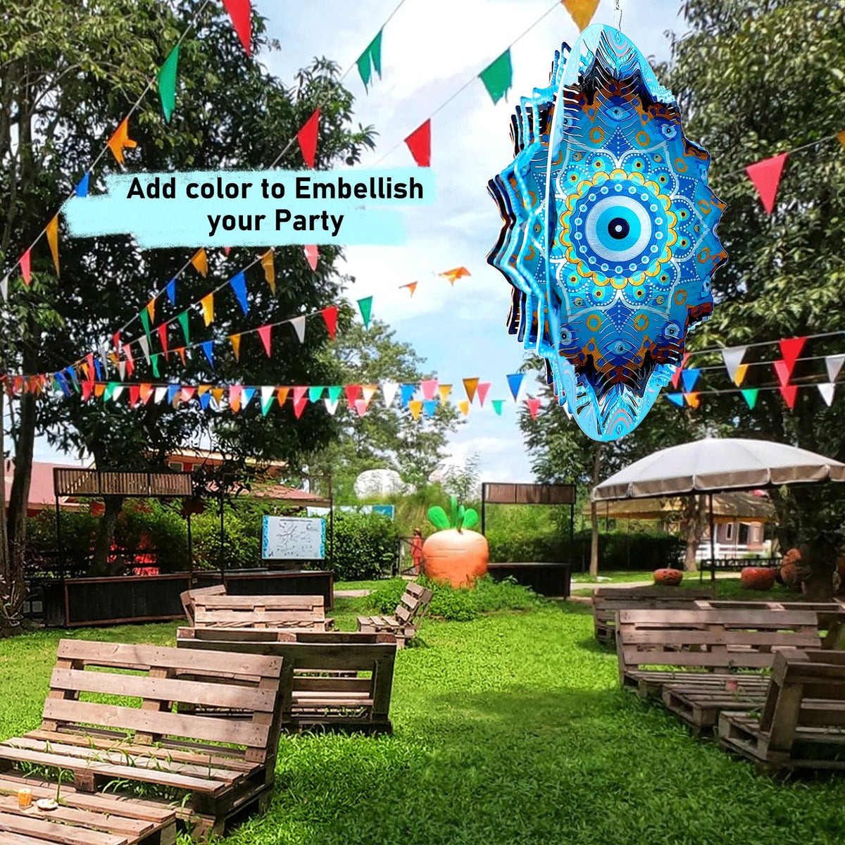 Aoedelyart wind spinner 360-degree rotation creates captivating visual movement.
