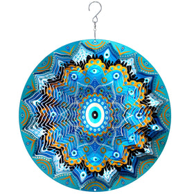 Aoedelyart wind spinner catches dawn light creating soft reflections.
