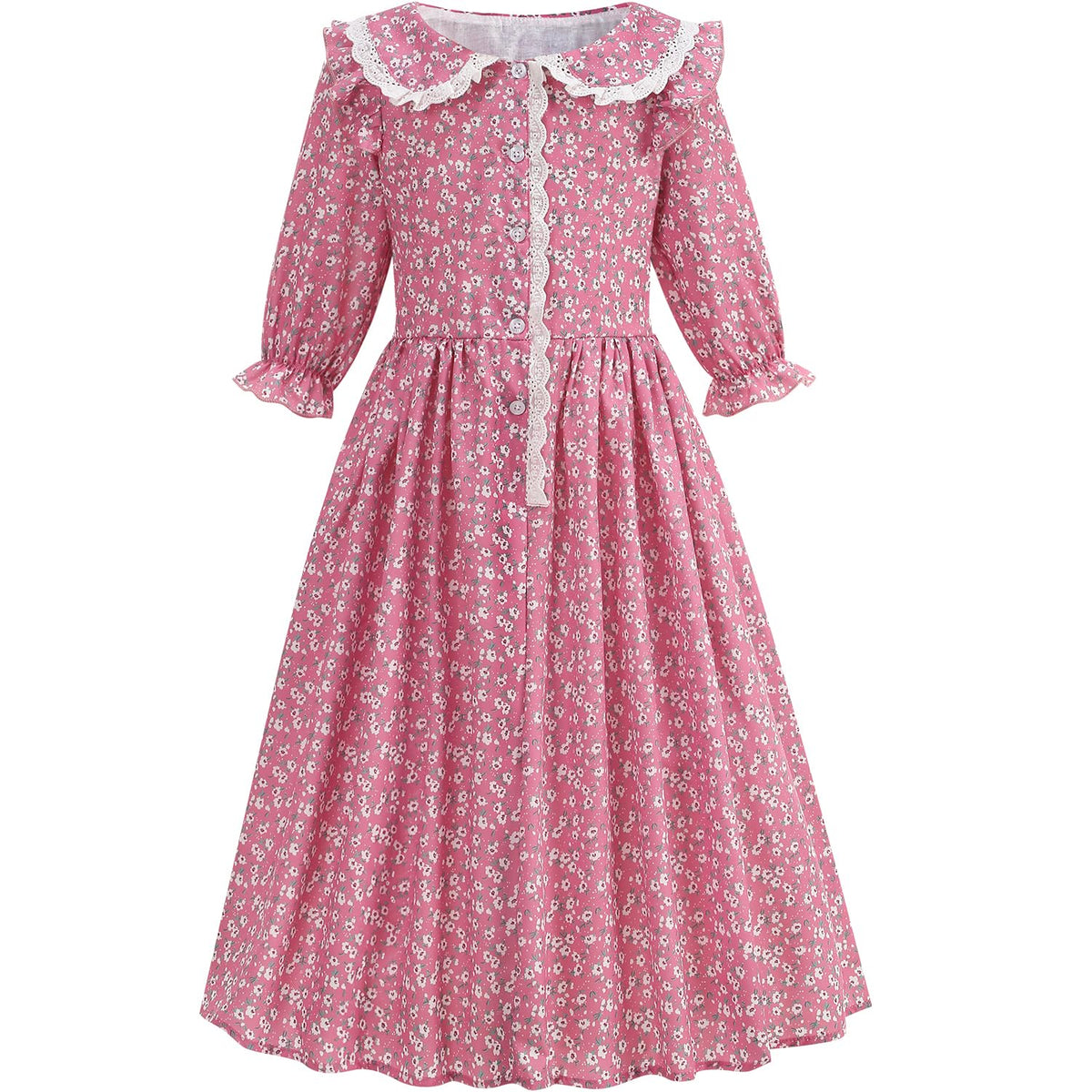 Aoiviss Floral Bonnet with lace trim for a charming, authentic finish.