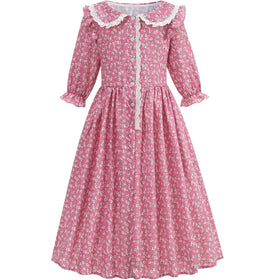 Aoiviss Floral Bonnet with lace trim for a charming, authentic finish.