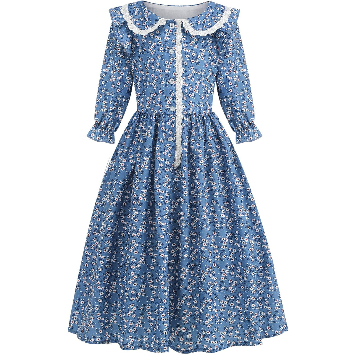 Aoiviss floral bonnet adds lace trim for a charming reenactment style