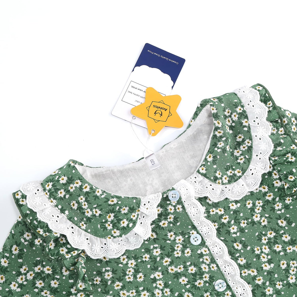 Aoiviss Girls Pioneer Dress elastic cuffs detail for easy fit and comfy wear.