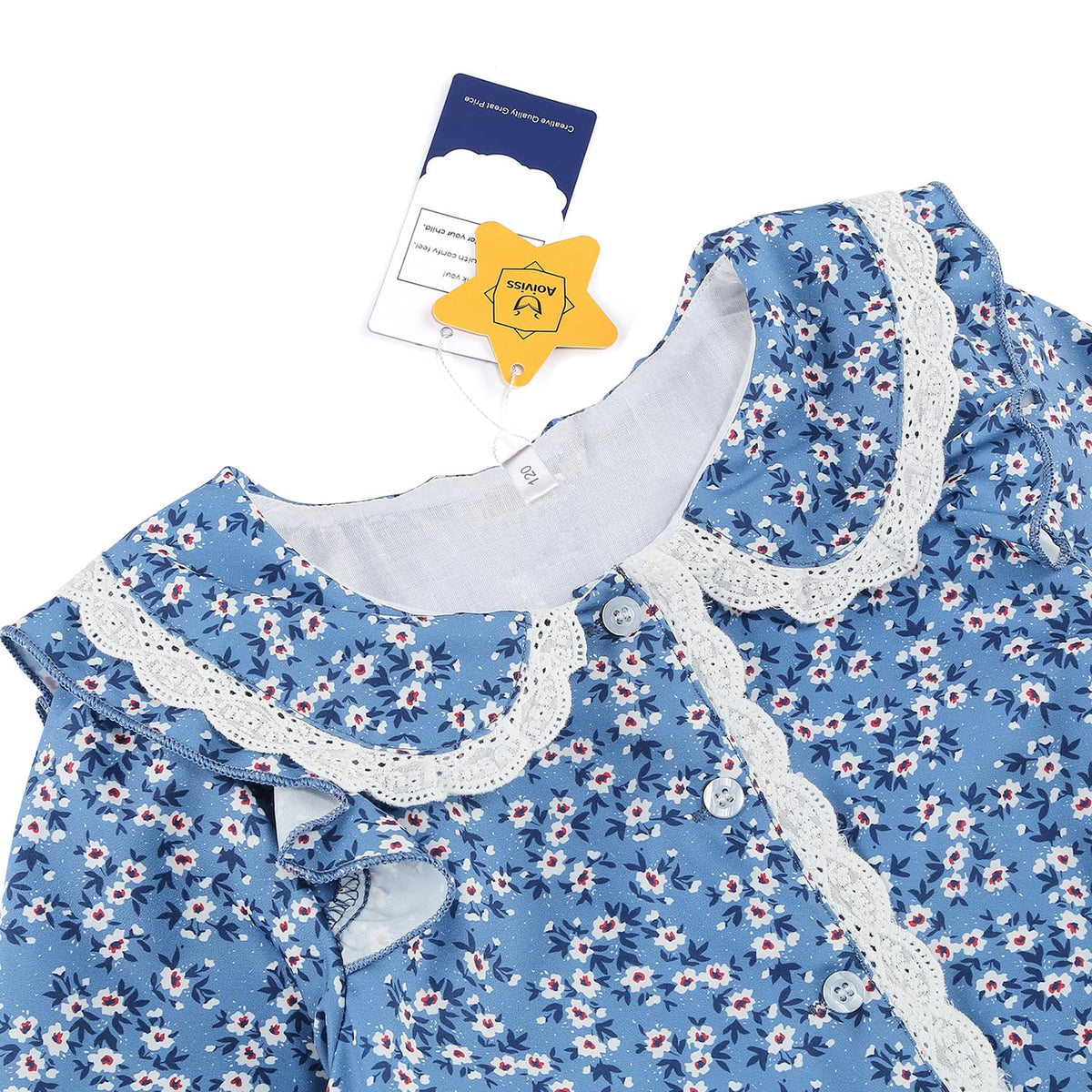 Aoiviss lace-trim collar adds delicate period-accurate detail