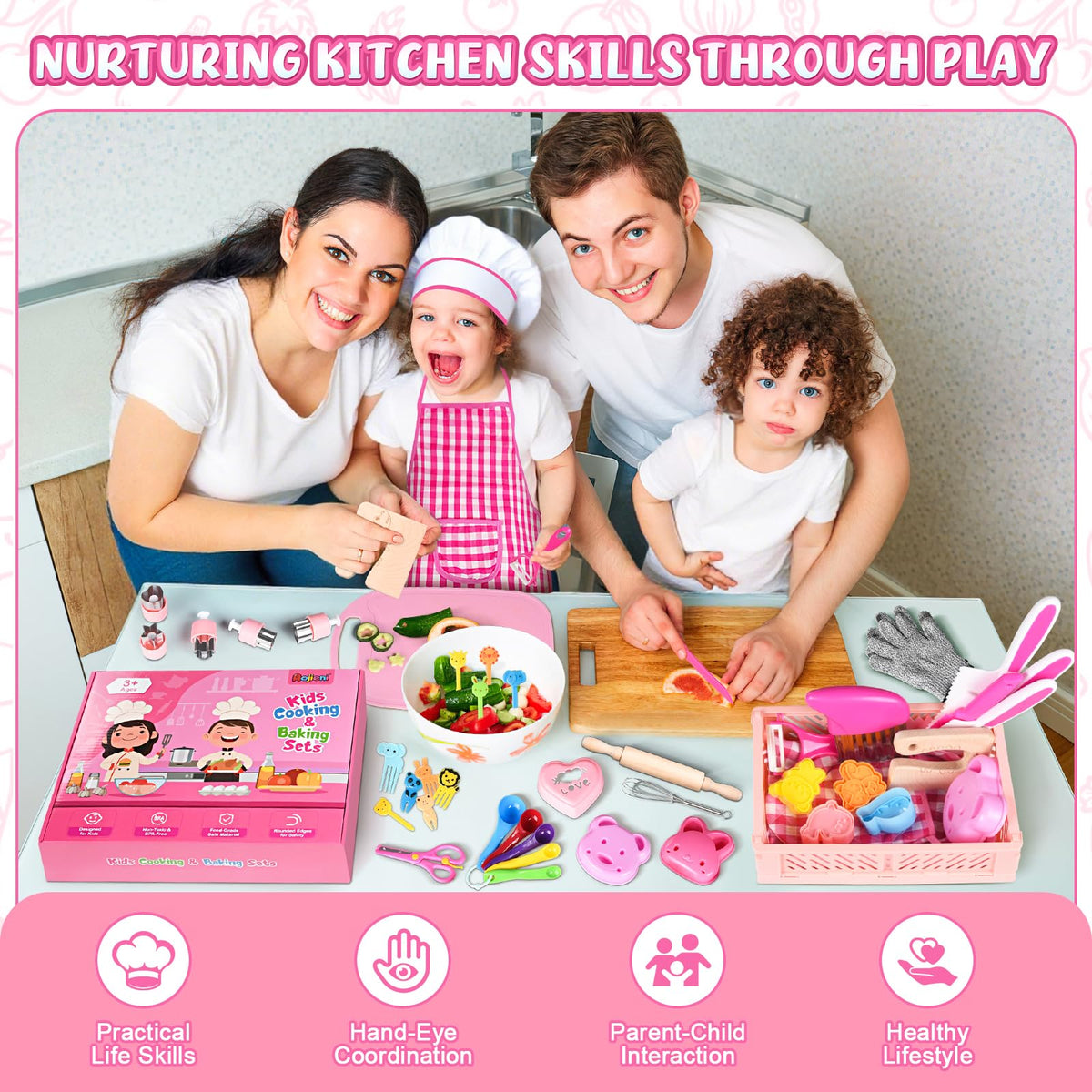 Aojieni kids safe knives with ergonomic handles designed for confident cutting.
