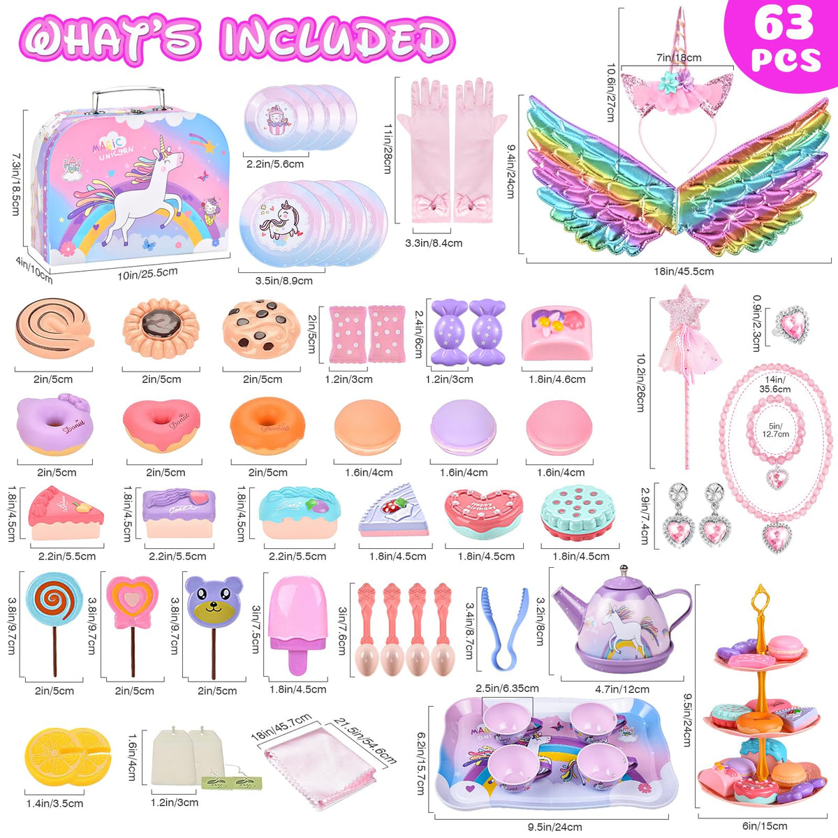 Aojieni jewelry set for sparkling pretend fashion and play