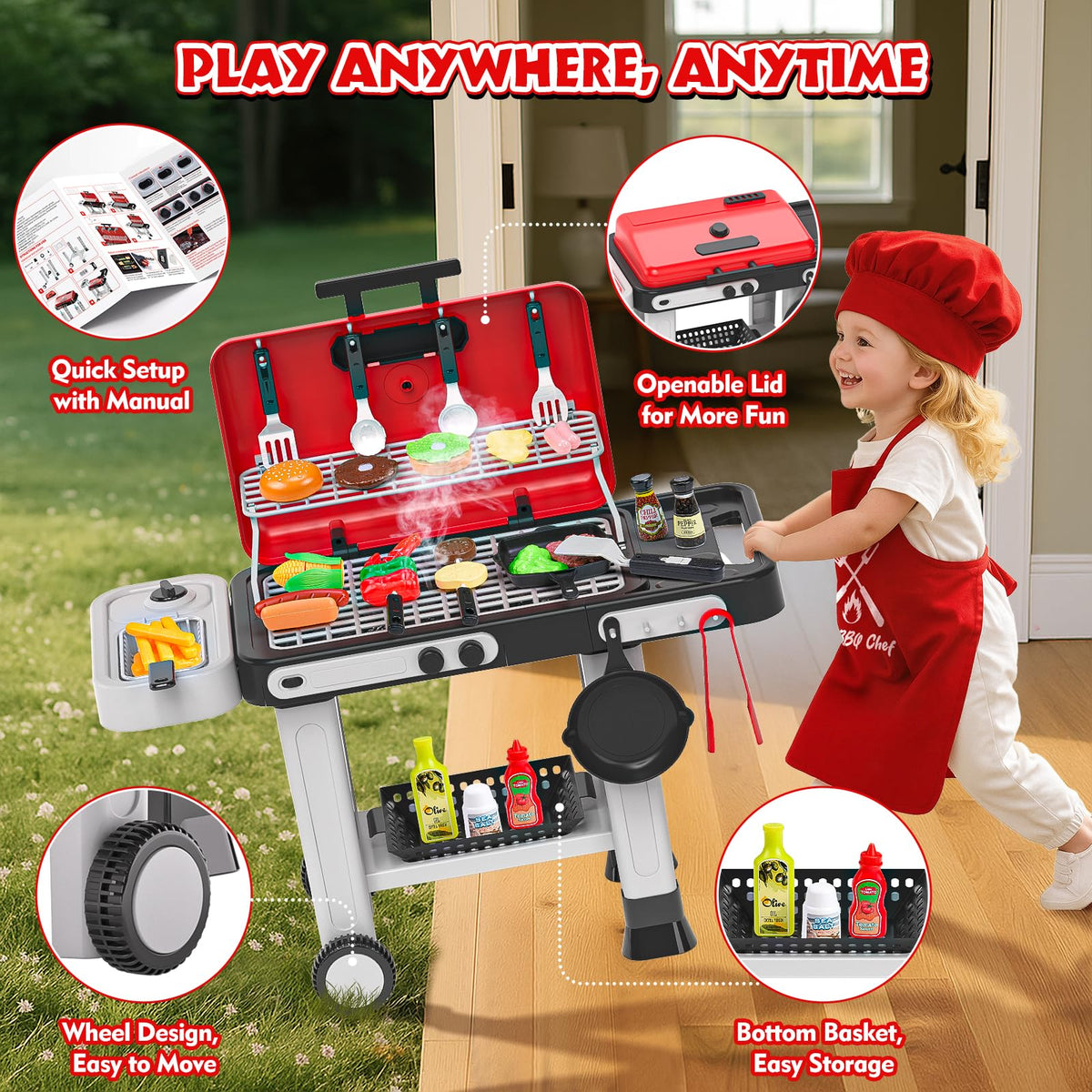 Aojieni accessory storage basket helps keep pieces tidy during play