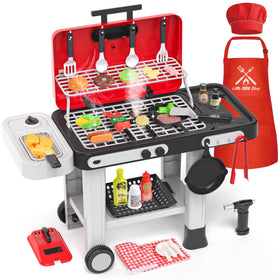 Aojieni 86PCS kids grill playset with smoke and lights for immersive pretend play