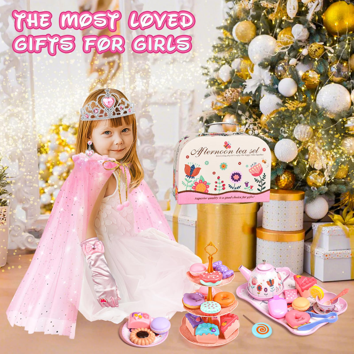 Aojieni dessert collection with cakes and macarons for pretend snacking