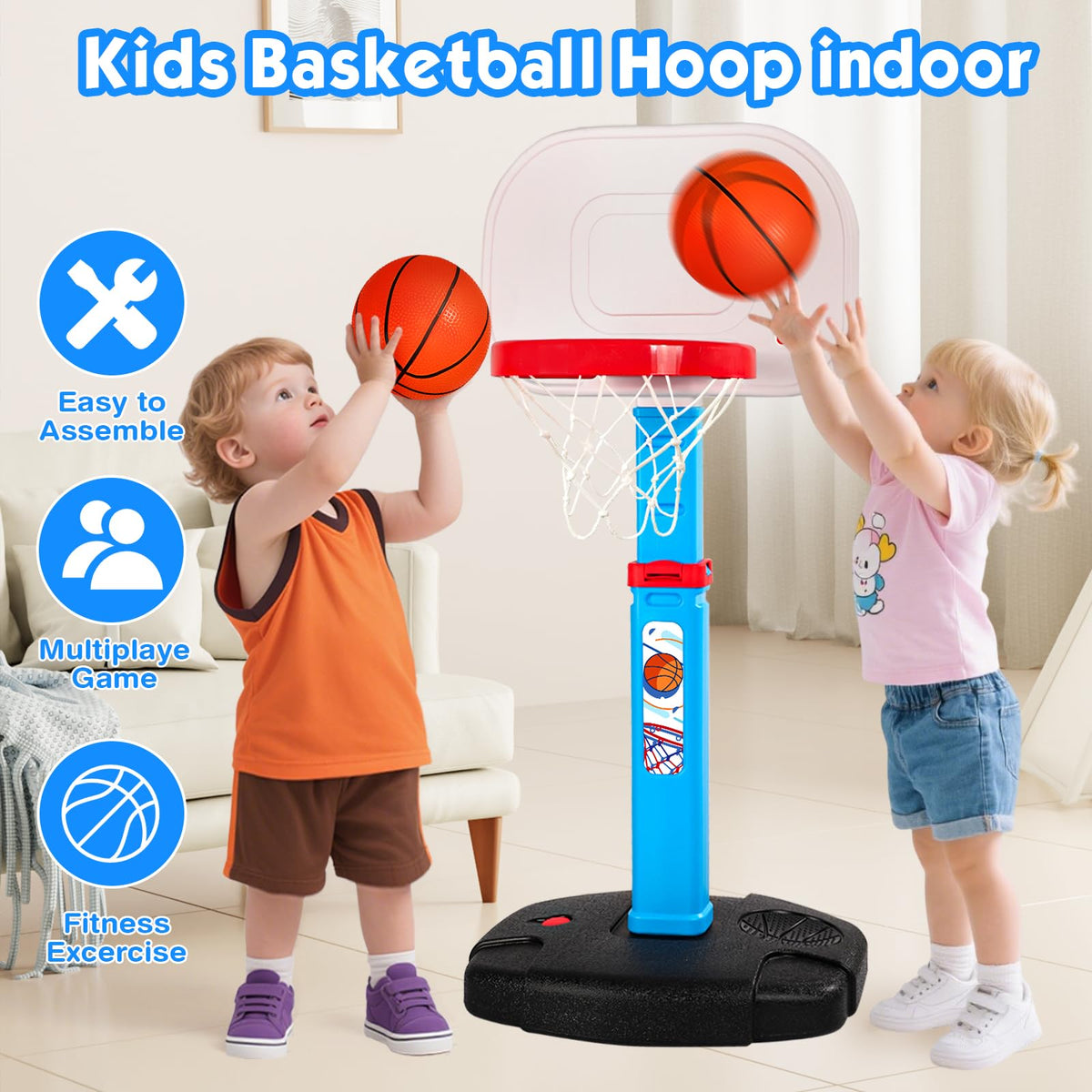 AOKESI toddler hoop height adjustment demonstrates growing child reach