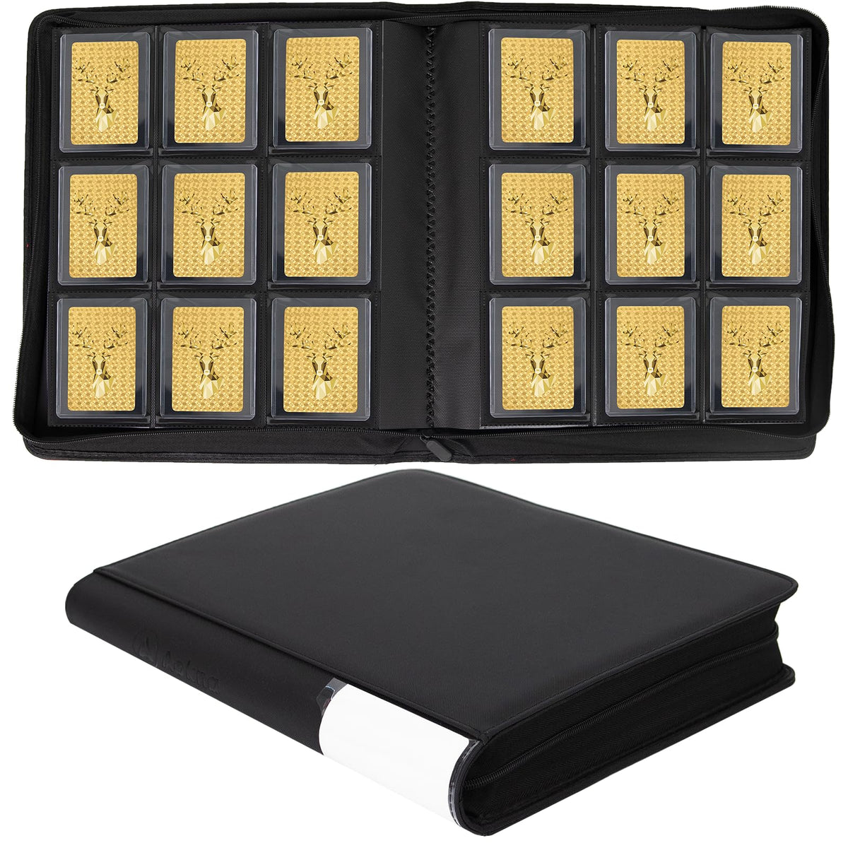 Aokna Toploader Binder with 360-card capacity keeps 3x4 cards organized and secure
