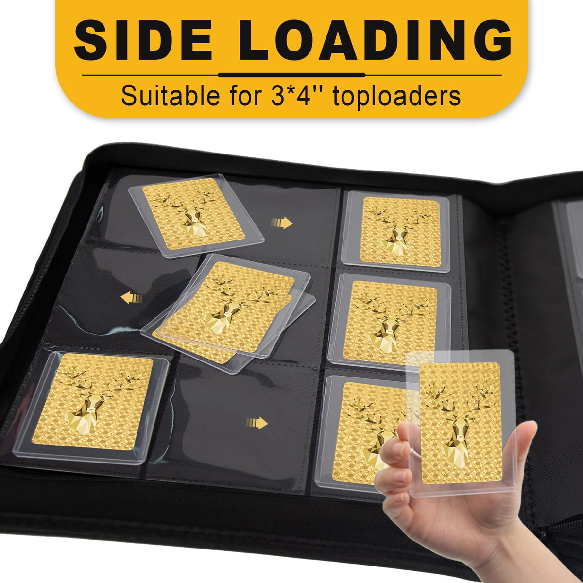 Aokna Toploader Binder's waterproof PU leather hard case protects against dust, fingerprints, and moisture