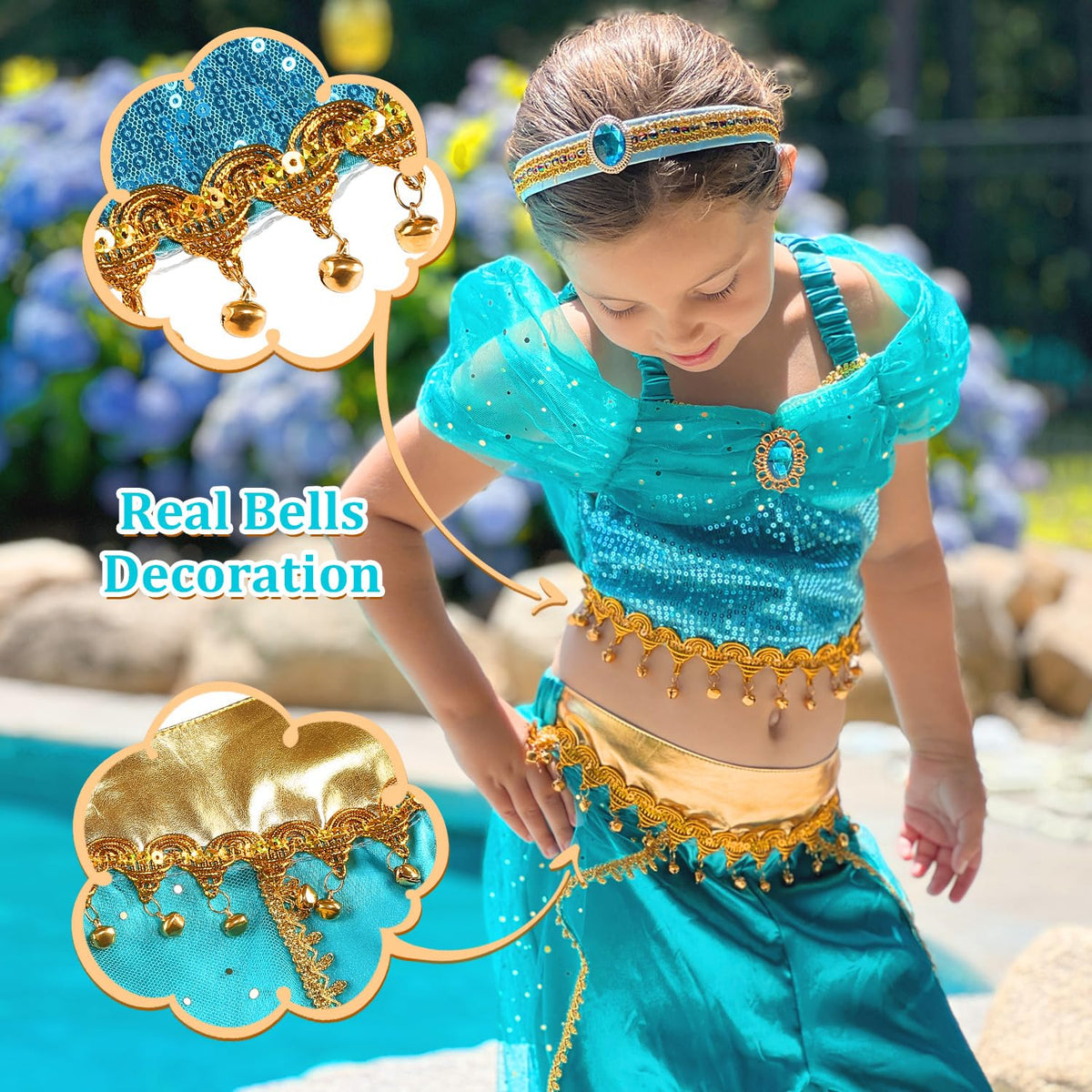 Aolliya Princess Costume pants with elastic waist for comfy wear.