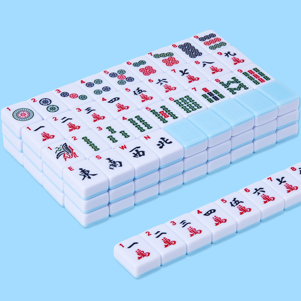 Aomercare American Mahjong blue tiles with crisp symbols for clear gameplay.